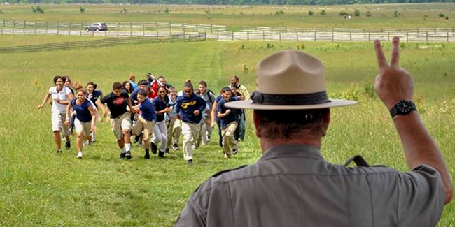 Students participate in Pickett's Charge.