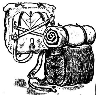 Sketch of a Civil War soldier's knapsack