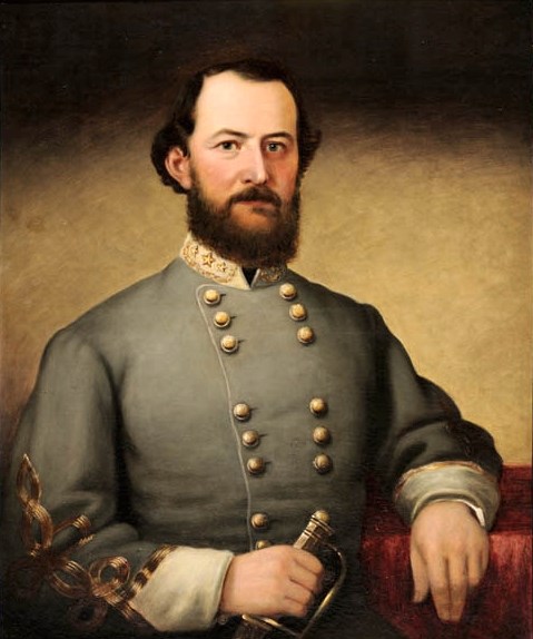 Painting of a bearded man in a gray military coat