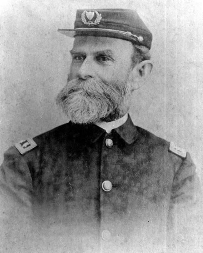 Man in a blue military uniform of the Florida National Guard