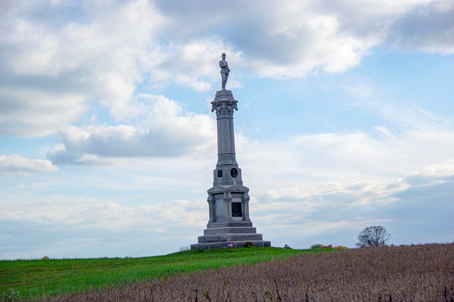 A tall stone monument