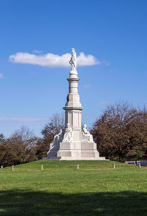 The Soldiers' National Monument sits in the center of the National Cemetery.