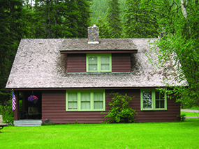 Brown two story house