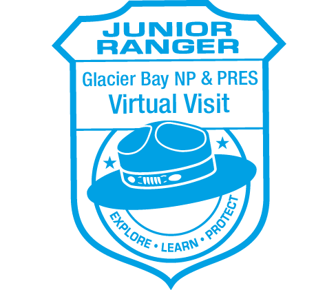 A blue, printable Junior Ranger passport stamp for a virtual visit.