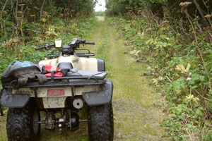 An ATV will allow for extensive exploration in Dry Bay, Alaska.