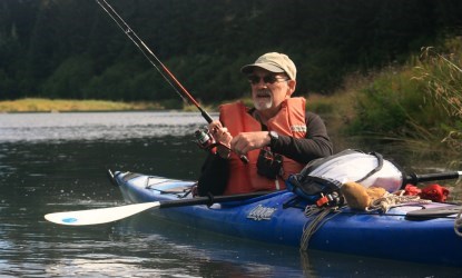 Fishing from a kayak