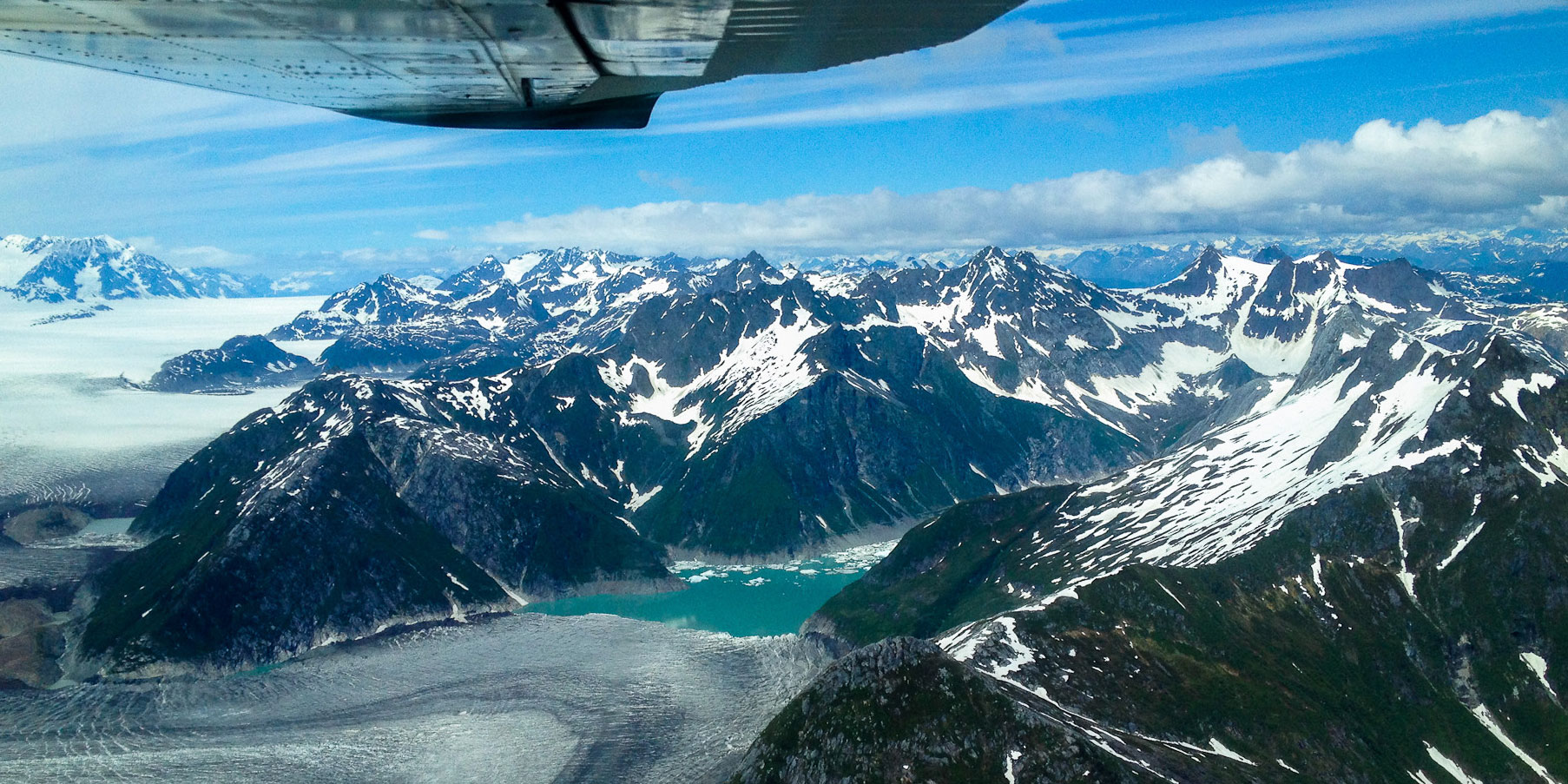 aerial view of glacier bay