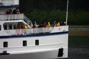 tourboat bow with passengers