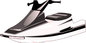 Illustration of a sit-on-top personal watercraft.