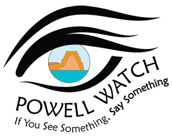 Logo for the Powell Watch Program with illustration of eye