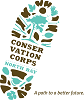 Conservation Corps North Bay Logo A Path to a better future with boot tread image in brown and blue.