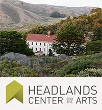 Headlands Center for the Arts logo and building in the forested headlands