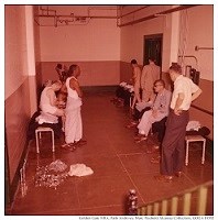 Alcatraz- Newly Arrived Inmates going into showers c1960