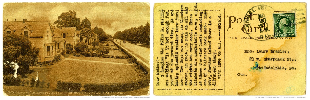 GOGA 20200 Olive Gilbert Collection Officer's Housing Postcard