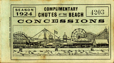 Season 1924 coupon book with illustration of Playland at the Beach.