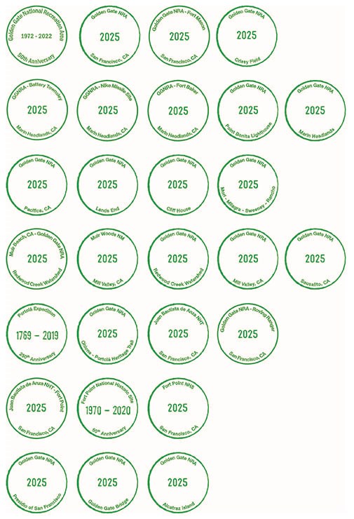 virtual passport stamps for all the parks in golden gate national recreation area