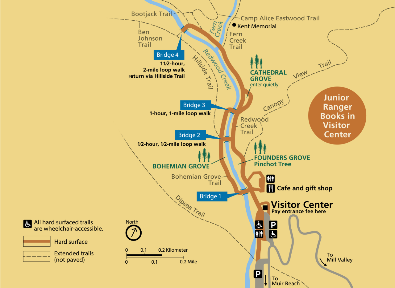 Map of Muir Woods Main Trail