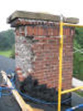 lightning damaged chimney