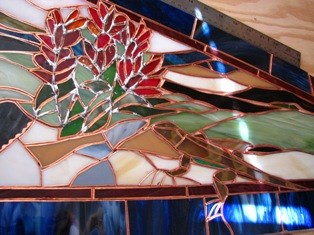 close up of stained glass