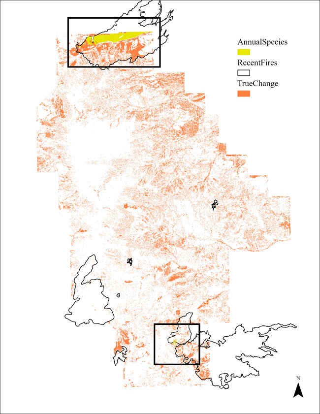 map showing cheatgrass growing in strawberry creek