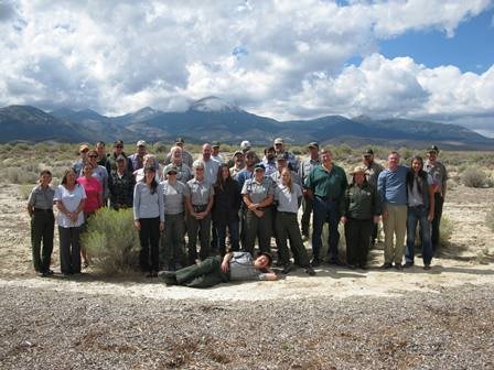 2016 Great Basin staff standing in front of mountains