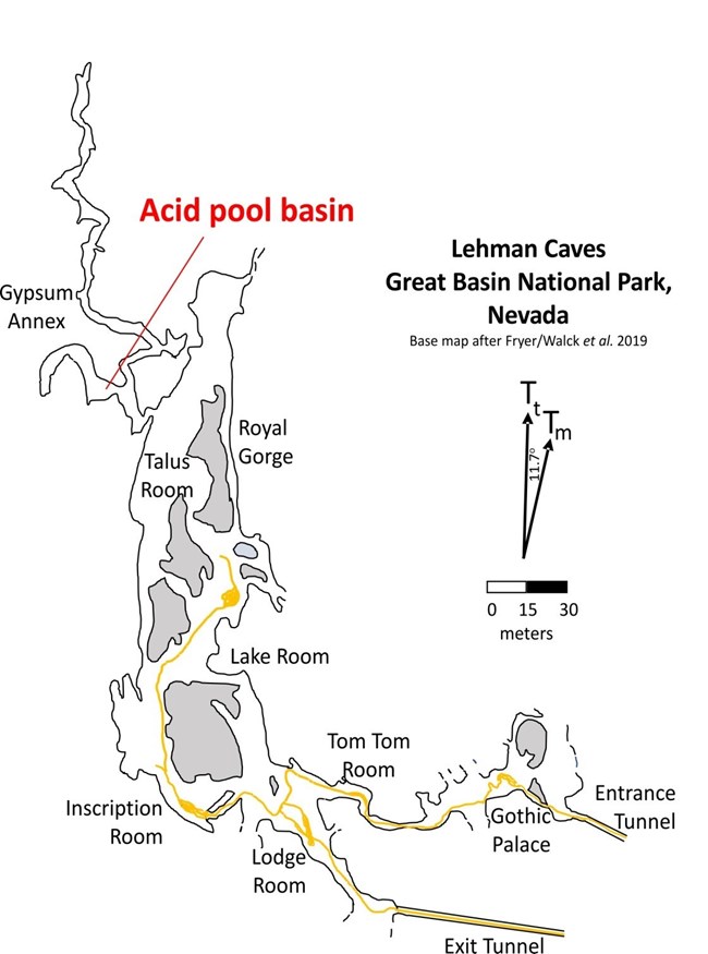 simplified map of Lehman Caves