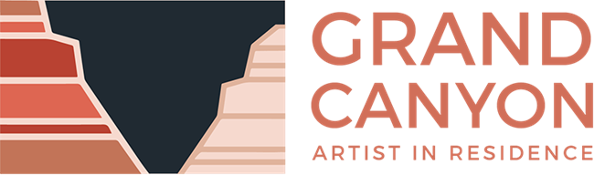 A graphic showing the Grand Canyon landscape with the words "Grand Canyon Artist in Residence"