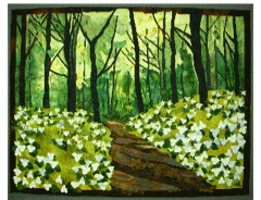 wildflowers in Smoky Mountain National Park - sewn tapestry by Terry Kramzar