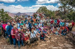 GCA members pose for a group photo during the annual membership gathering at Shoshone Point.