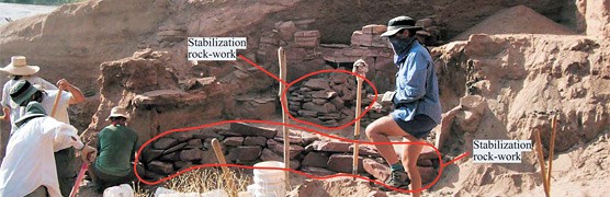 stabilization rock work compared to the original rock work.