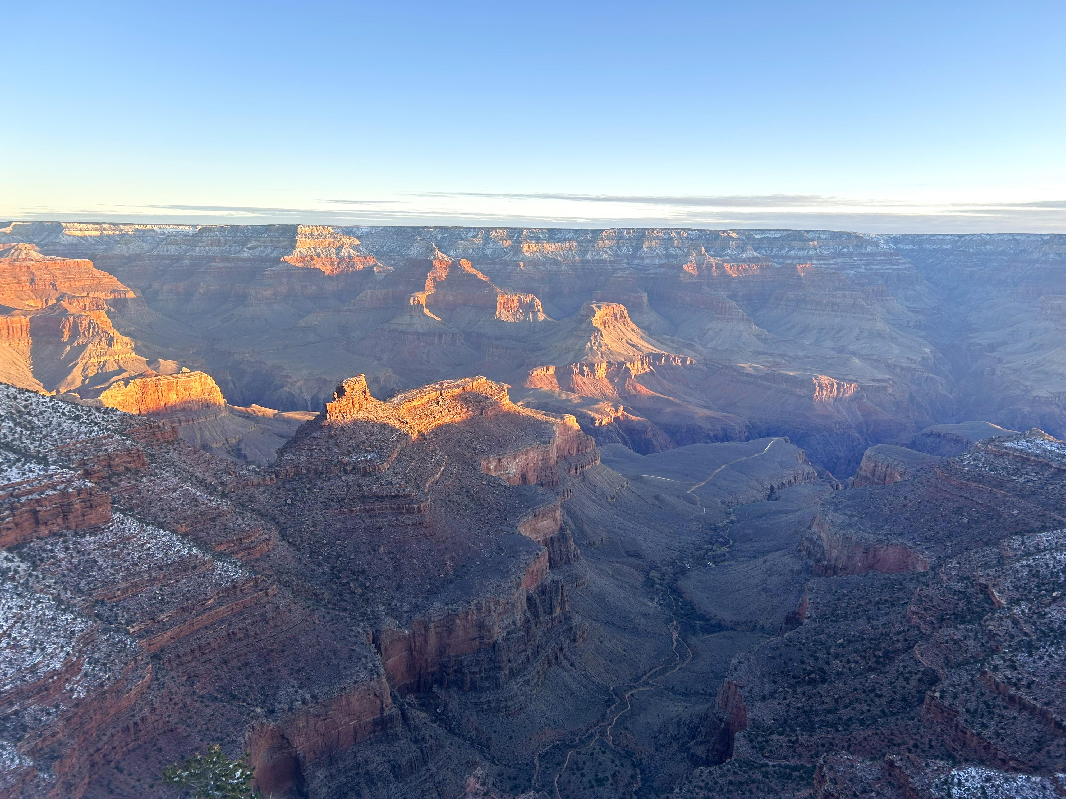 A snowy canyon landscape