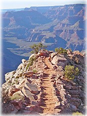 VIEW LOOKING DOWN WINDY RIDGE ON THE SOUTH KAIBAB TRAIL, GRAND CANYON NATIONAL PARK.