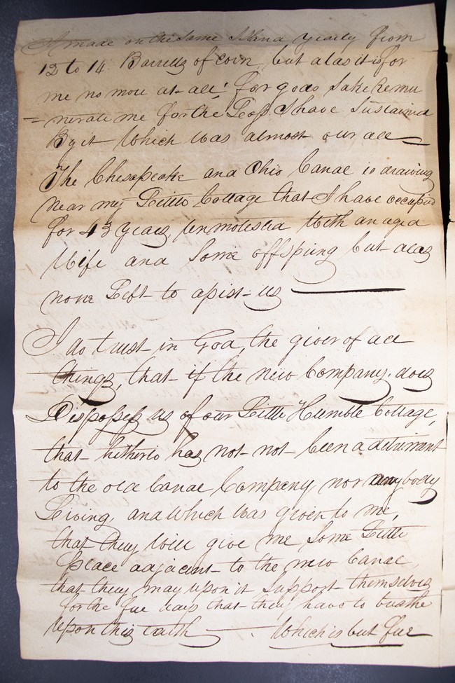 Photograph of a handwritten letter