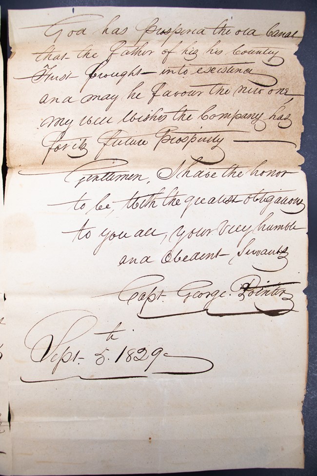 Photograph of a handwritten letter