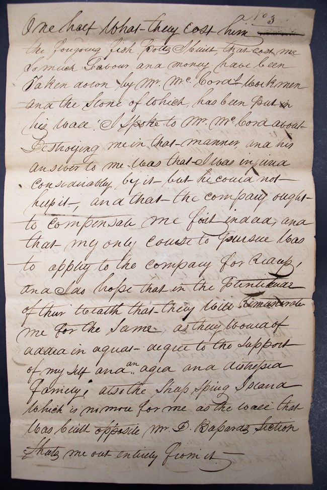 Photograph of a handwritten letter