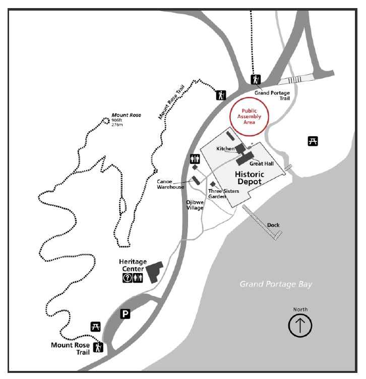 A map of Grand Portage National Monument, no scale provided.