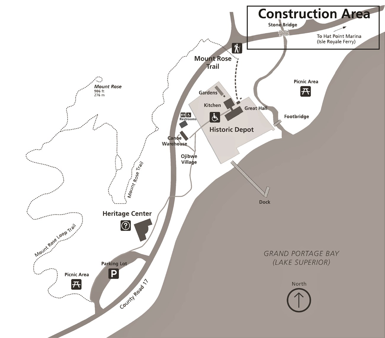 Map of the Mount Rose Trail area during construction. Detailed alternative text below.