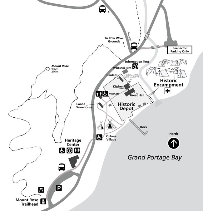 Map of the monument during Rendezvous Days. Additional alt text below.
