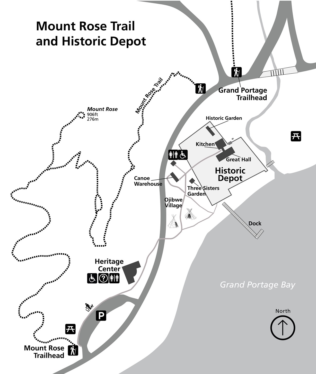 Map of the Grand Portage Monument area. Additional alternative text below.