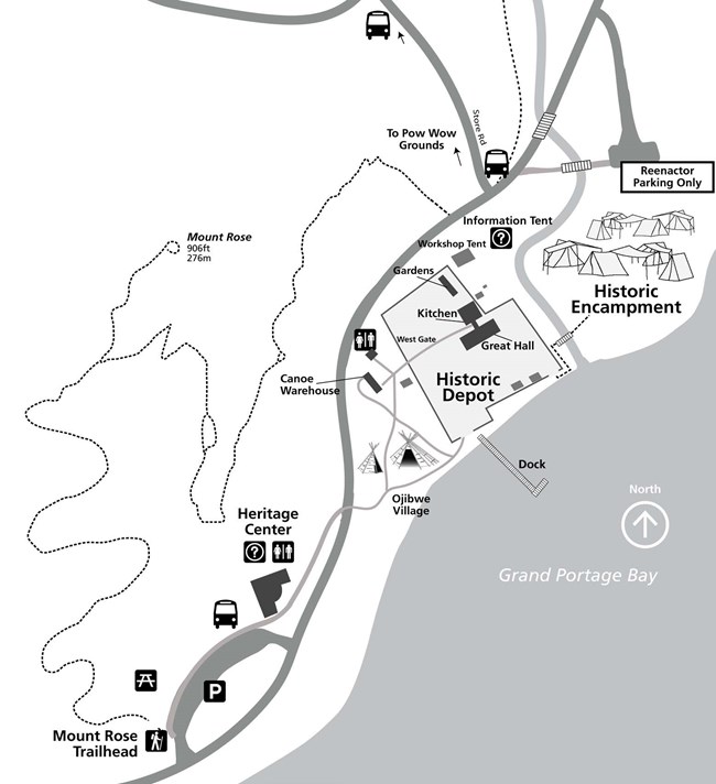 Map of the monument during Rendezvous Days. Addiltion alt text below.