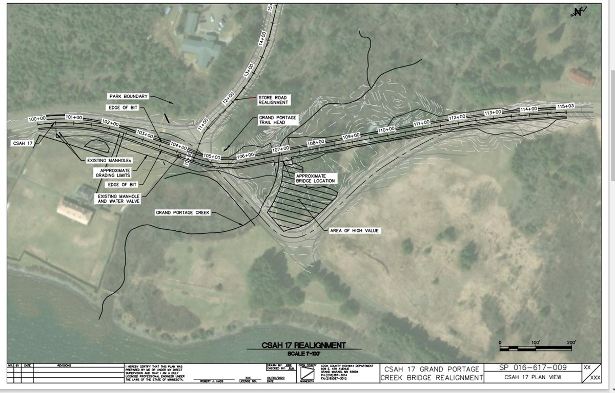 Map of Grand Portage Creek Bridge Realignment