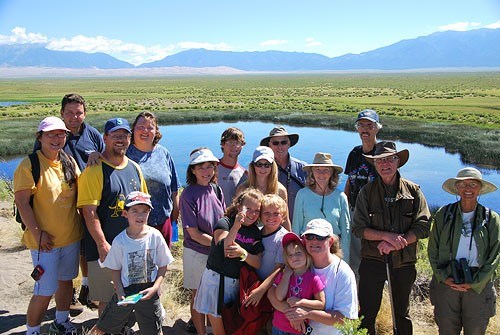 Visitors enjoying a guided hike to Twin Lakes in 2014