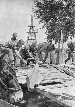 Workers Building Medano Ranch - 1800s