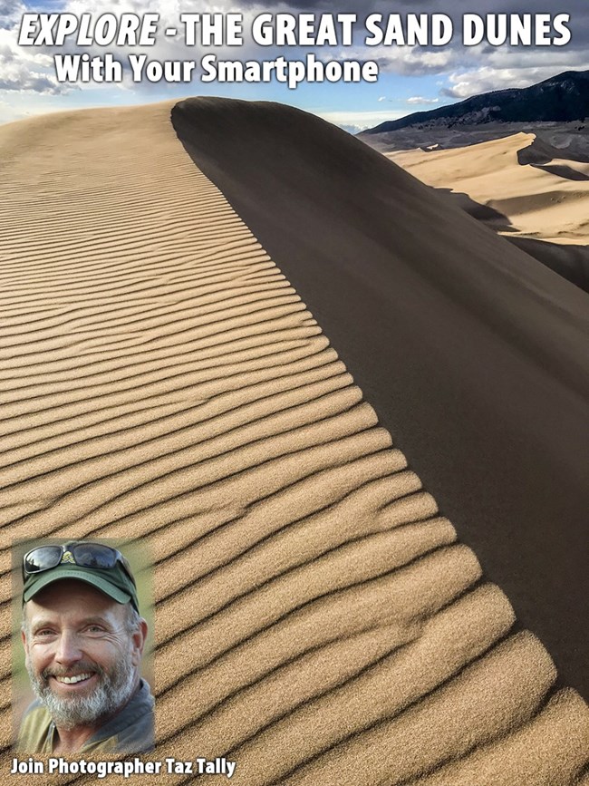Photo of Dunes and inset image of Taz Tally