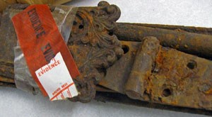 Historic hinges recovered from people who poached a site.