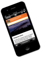 Clingmans Dome page on iPhone