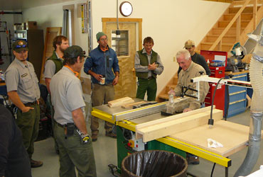 Safety training in WCHP workshop.