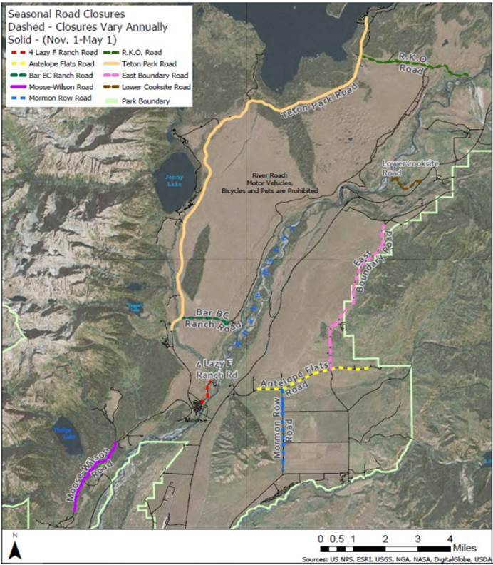 Map of seasonal road closures described above