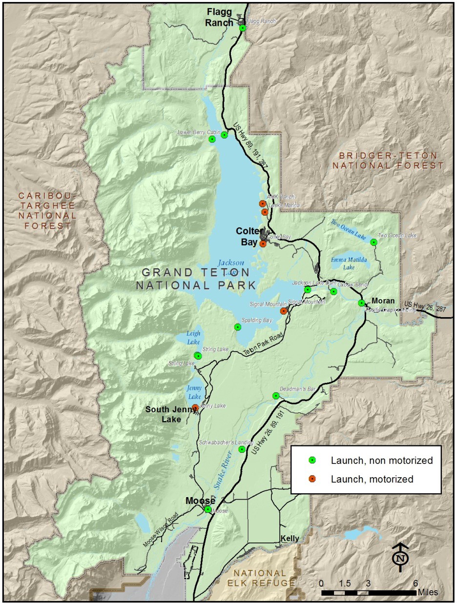 Map of boat launches described in text