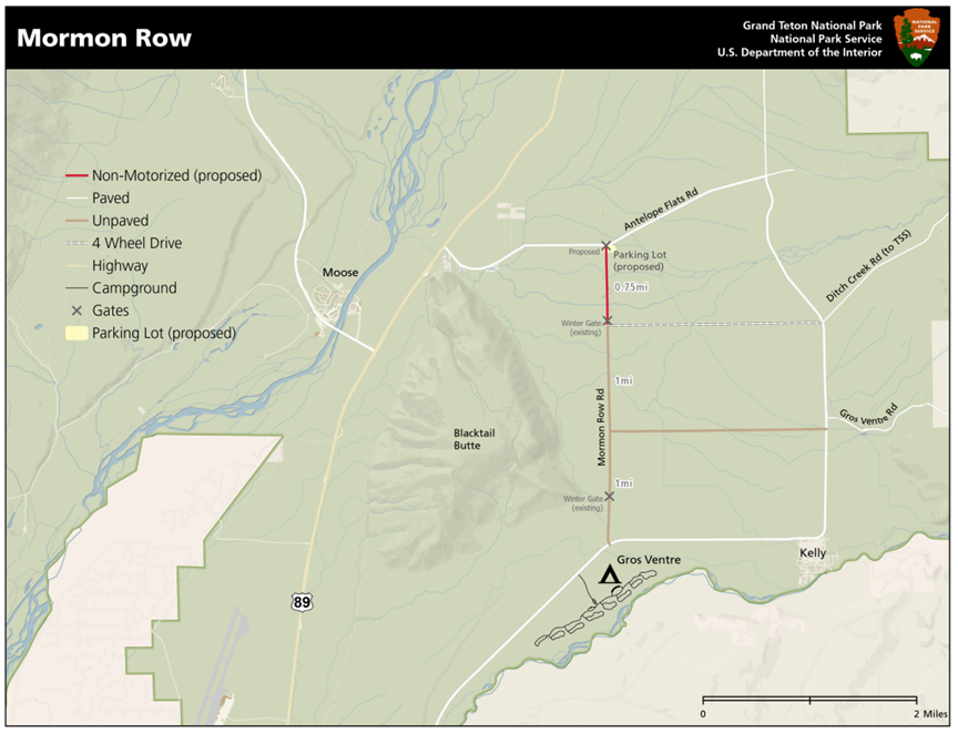 map of Mormon Row Road